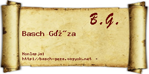 Basch Géza névjegykártya
